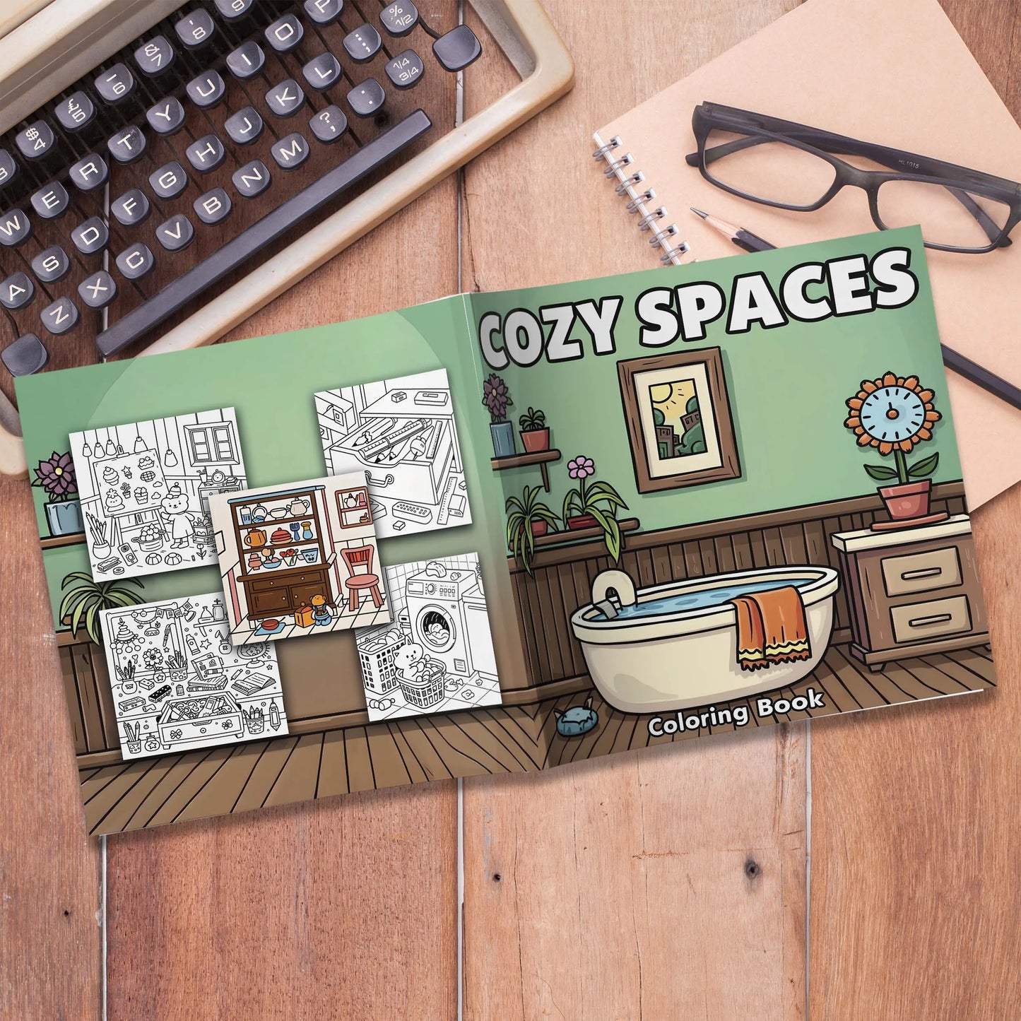 Bview Art Cozy Spaces Stress-relief Coloring Book Adults Bold Easy