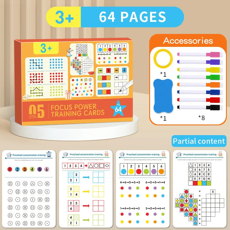 Magical Tracing Workbook Control Training Book Reusable Kids Cards
