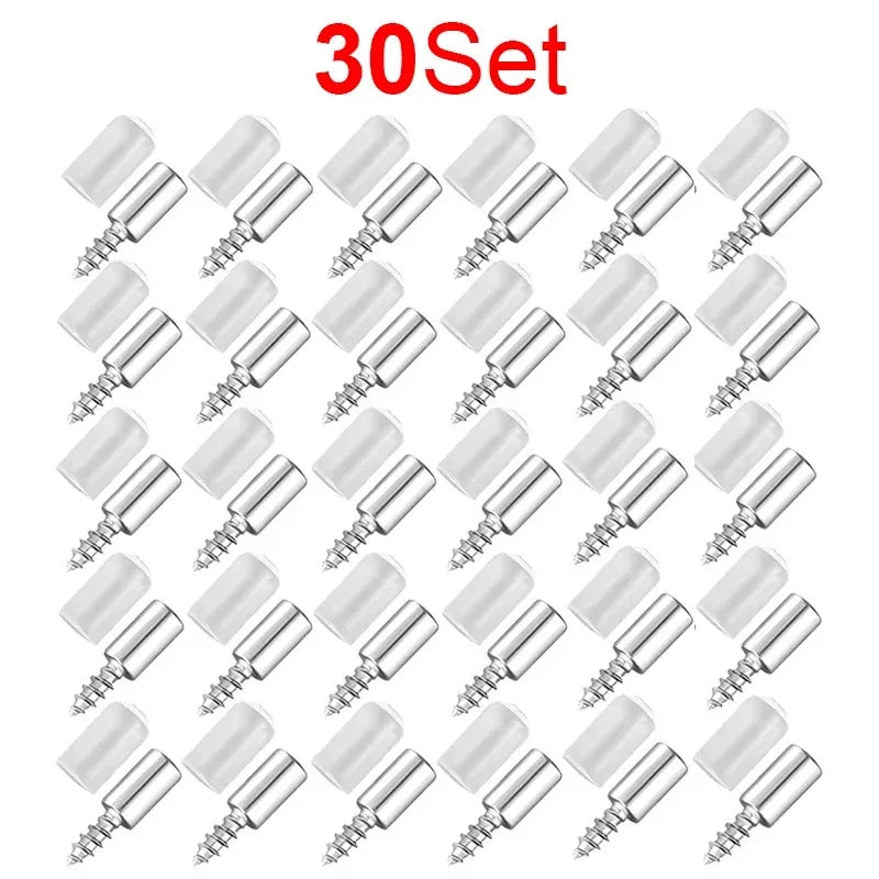 100/10PCS Self Tapping Screw Layer Plate Holder Wardrobe Septum Brackets Fixed Screw Shelf Support Pegs with Non-Slip Sleeve Peaceful Pleasures Health and Wellness 30Set (60PCS)