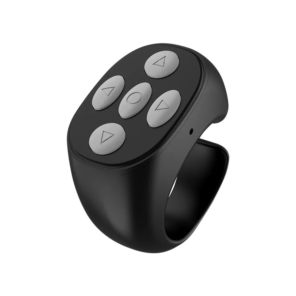 Bluetooth Ring Remote – TikTok Selfie & Page Turner Controller Peaceful Pleasures Health and Wellness Black