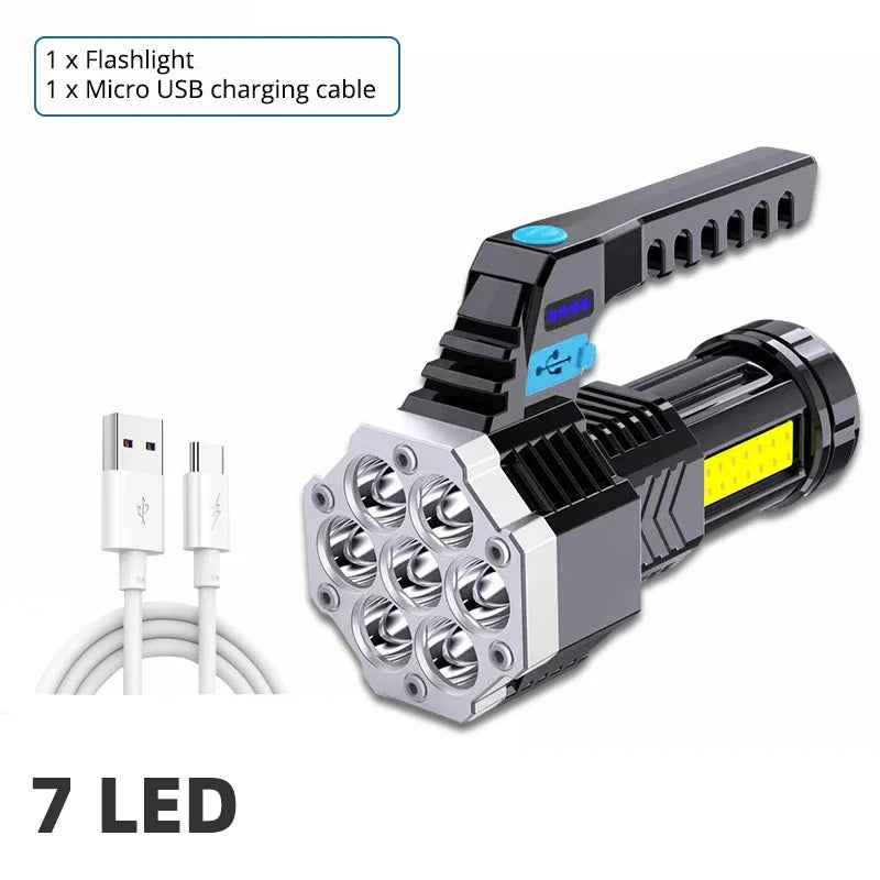 ESMARTER 1000 Lumen Rechargeable LED Flashlight & COB Torch