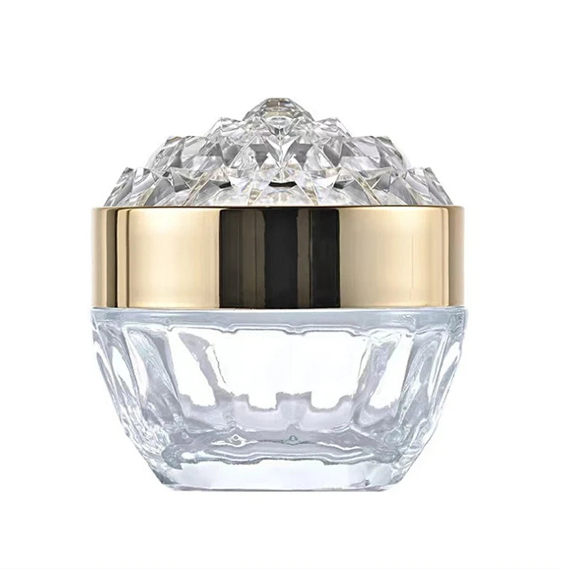 50g Glass Face Cream Jar With Lid Luxury Diamond Acrylic Cosmetic Jar Container For Cream Lotion Jars Travel Lotion Bottle Peaceful Pleasures Health and Wellness Gold