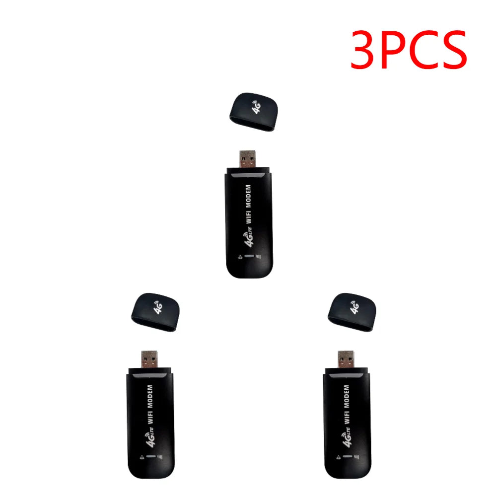 4G LTE Wireless USB Dongle 150Mbps Modem Stick Sim Card Mobile Broadband Wireless Router Unlocked WiFi Wireless Network Adapter Peaceful Pleasures Health and Wellness 3PCS