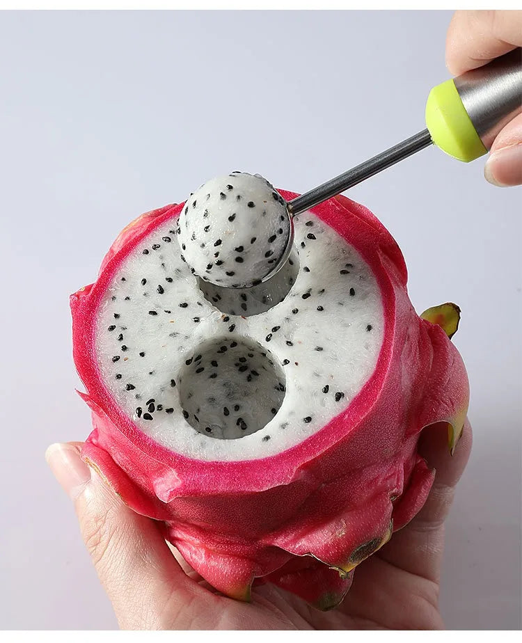 3-Piece Stainless Steel Fruit Tool Set | Watermelon Ball Scoop, Spoon & Carving Tool – Apple Corer & Pulp Separator