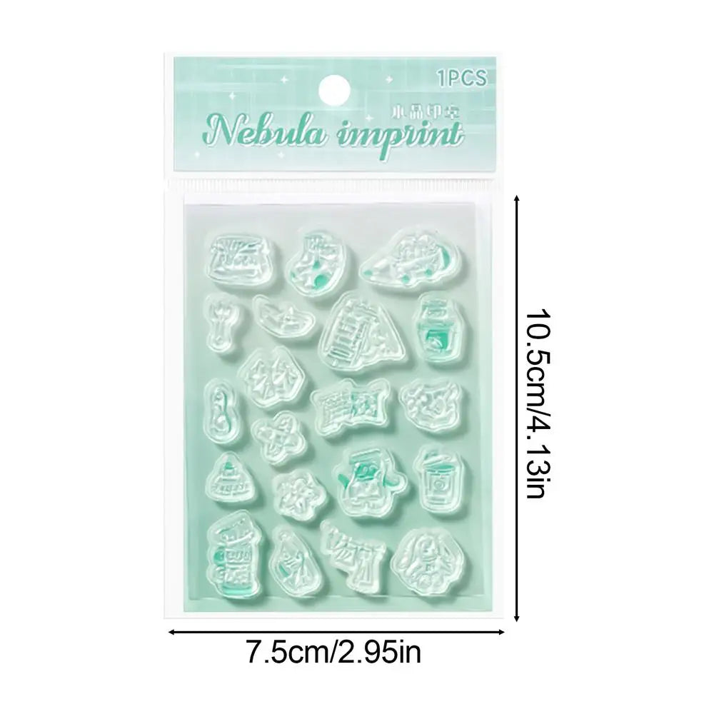 Clear Silicone Journaling Stamps with Acrylic Handle | Notebook