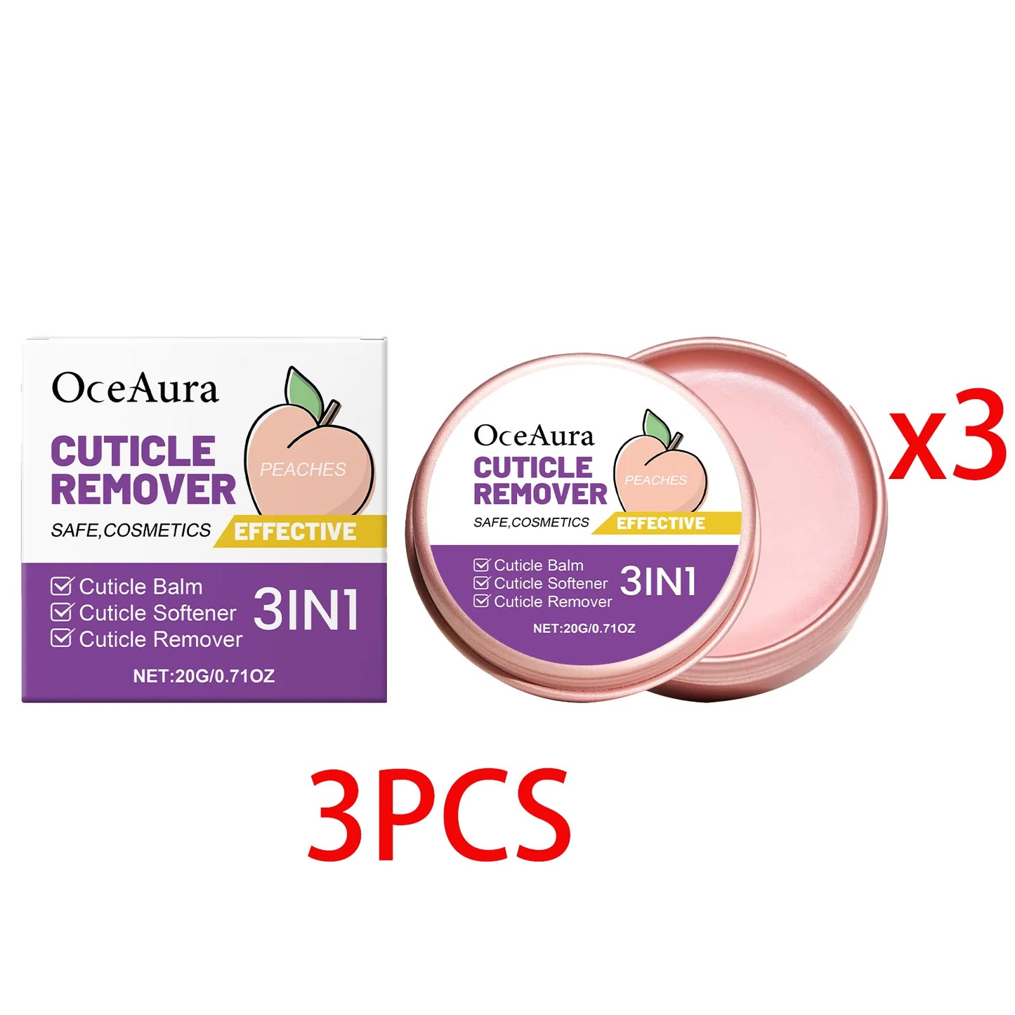 OceAura Peach Cuticle & Hand Cream – Moisturizing Nail Balm