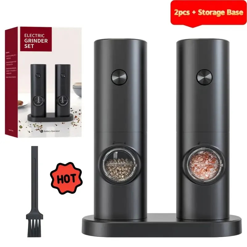 Option for 1 unit or 2 units, rechargeable electric salt and pepper grinder, top-fill automatic pepper grinder, adjustable coars Peaceful Pleasures Health and Wellness 2PC
