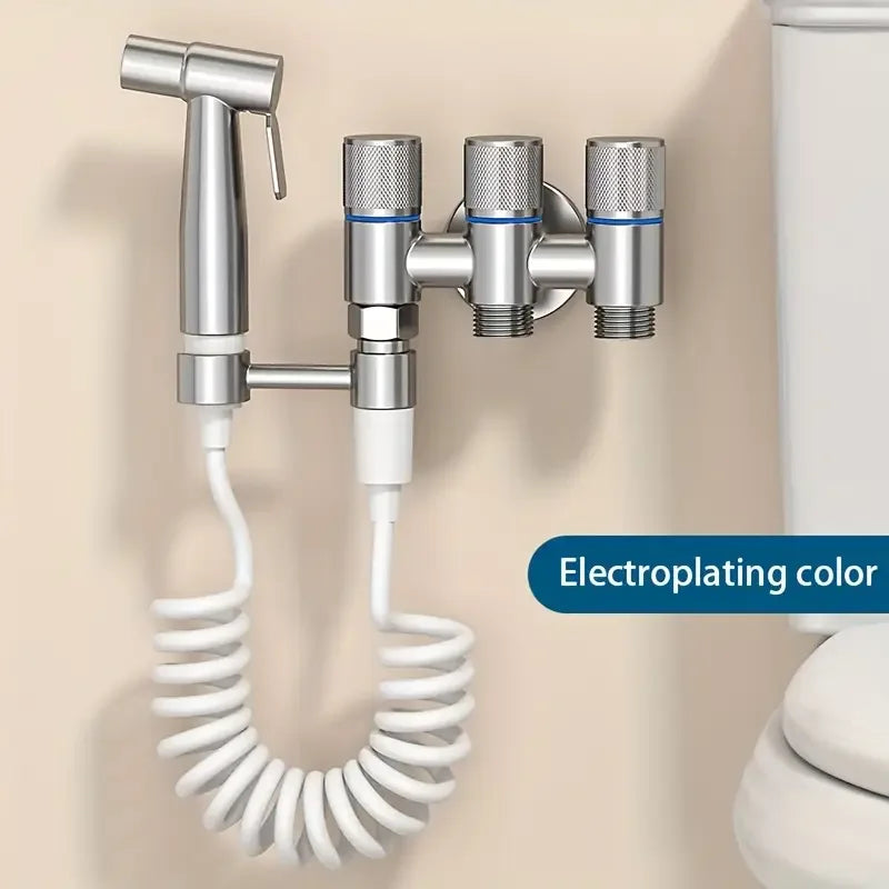 3-in-1 Wall-Mounted Stainless Steel Water Distributor & Spray Gun