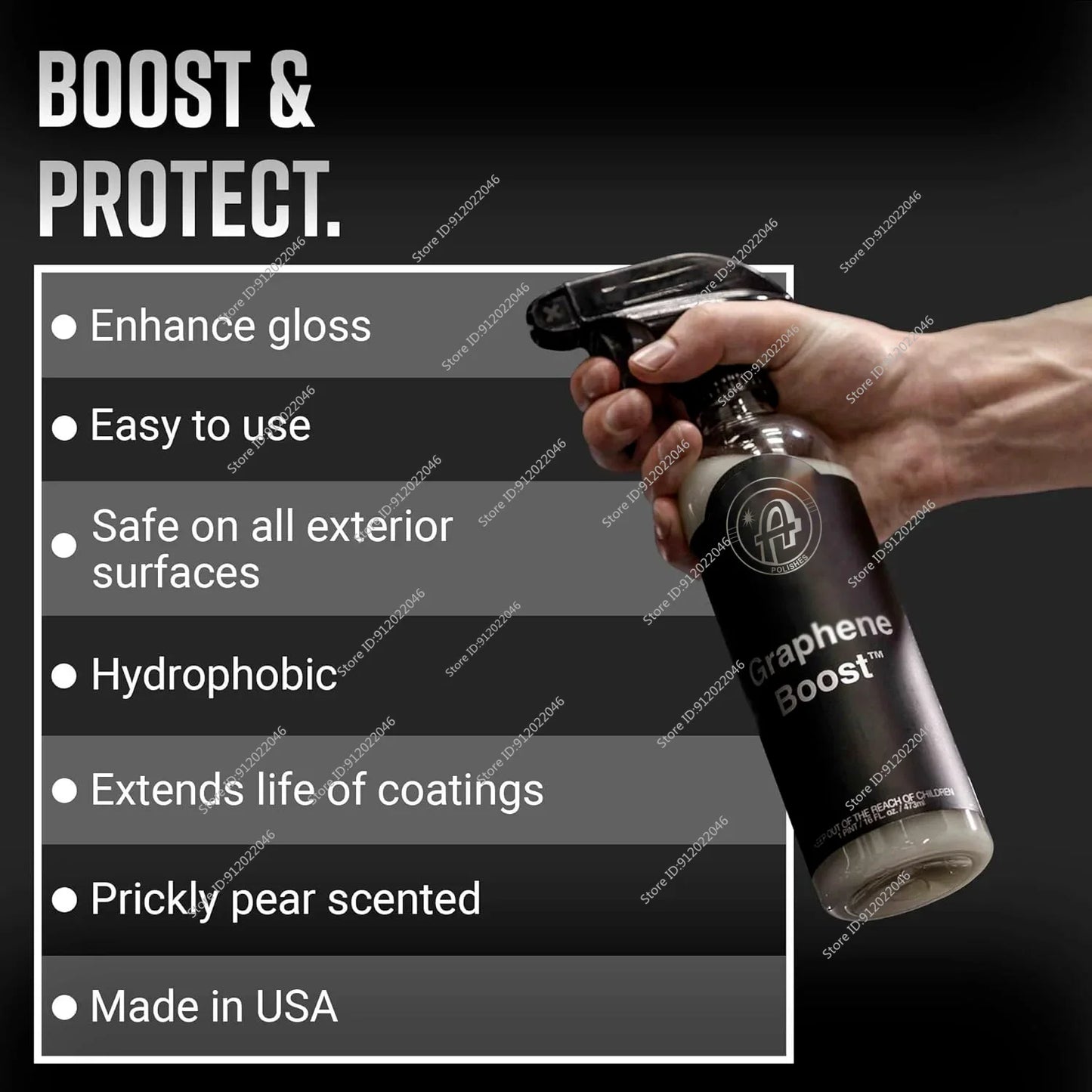 Graphene Boost Graphene Ceramic Coating Spray for Car Detailing Protection Extends Life of Top Coat Ceramics Maintenance Spray Peaceful Pleasures Health and Wellness