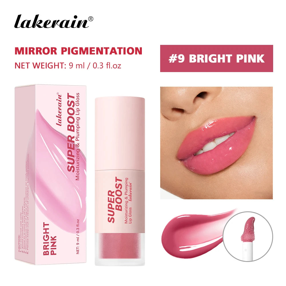 Moisturizing & Plumping Lip Gloss High Shine or Shimmer Finish Long Lasting Hydration Care Fresh Sensation Non-Sticky Lip Gloss Peaceful Pleasures Health and Wellness Bright Pink