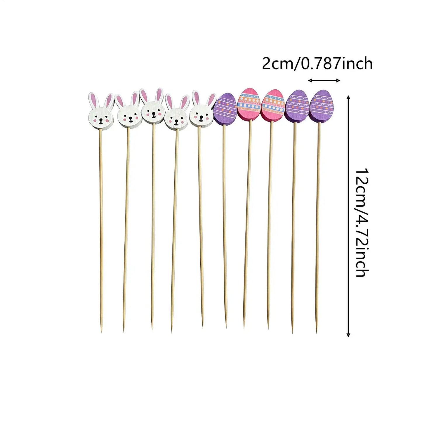 100-Piece Easter Cocktail Picks | Bunny & Egg Party Toppers