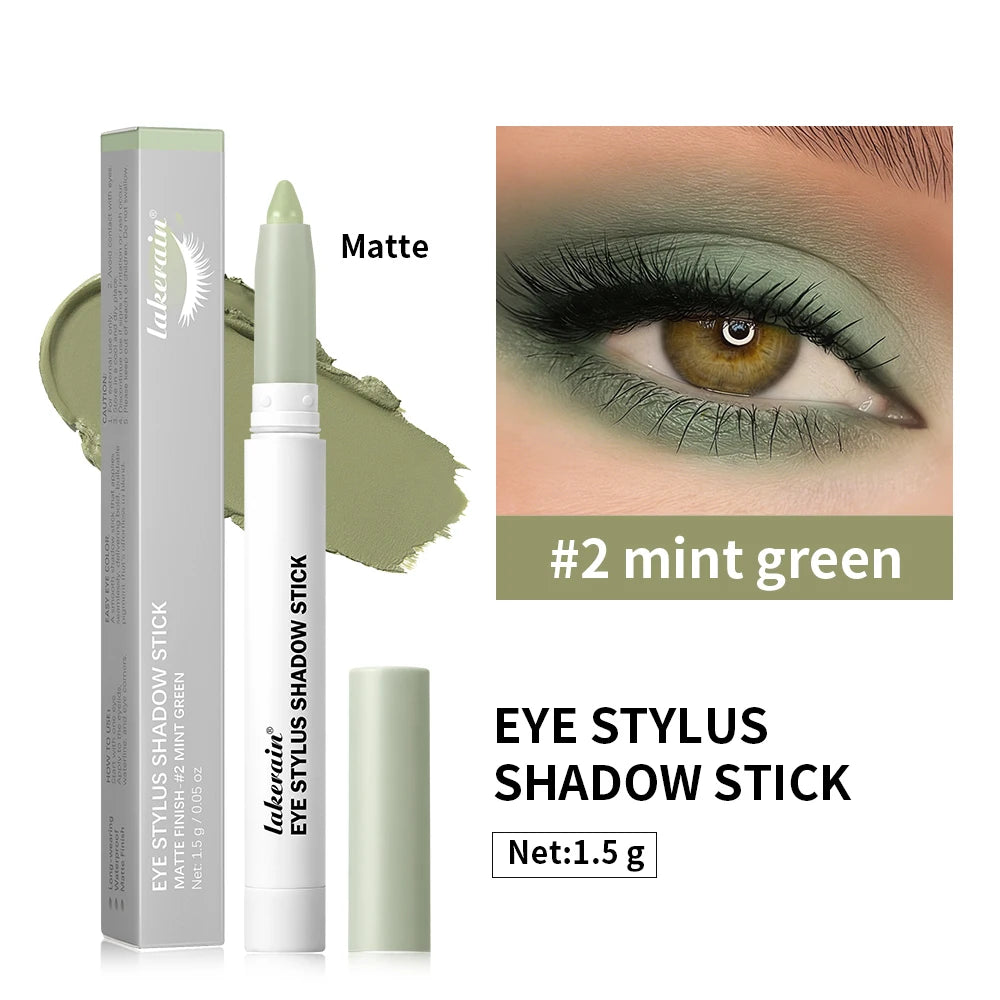 10 Colors Eyeshadow Sticks Long Lasting Waterproof Shimmer Glitter And Matte High Pigmented Eyeshadow Pencil Crayon Makeup Peaceful Pleasures Health and Wellness 2mint green