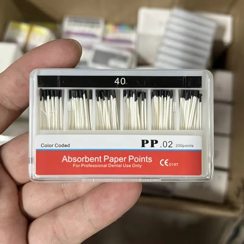 Dental Paper Points 0.02 Taper – 100% Cotton, Sizes 15–80