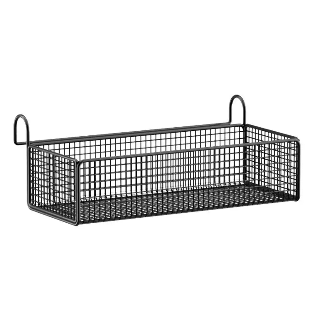 1Pcs Storage Rack Contemporary Mesh Bedside Hanging Basket No Drill Multipurpose Organizer Snack Book Phone Storage Space-Saving Peaceful Pleasures Health and Wellness black