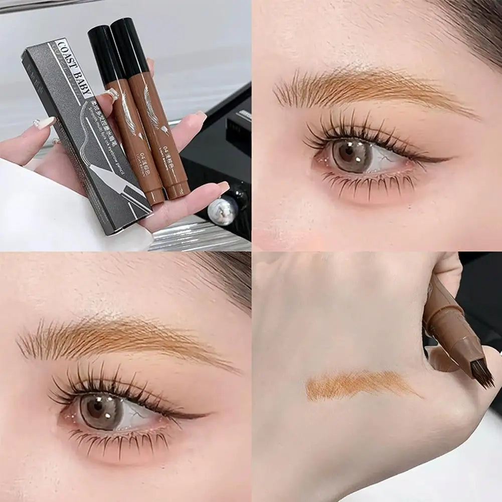 3D Microblading Eyebrow Pen – 4-Fork Tip Waterproof Brow Pencil