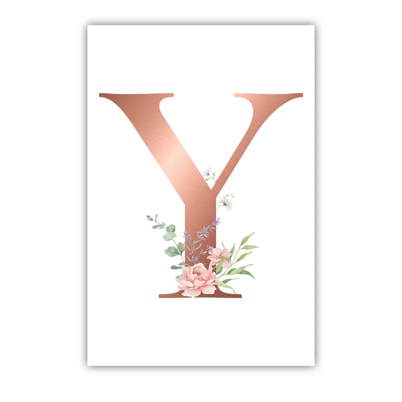 Custom Name Nursery Wall Art | Pink Wildflowers Canvas Print