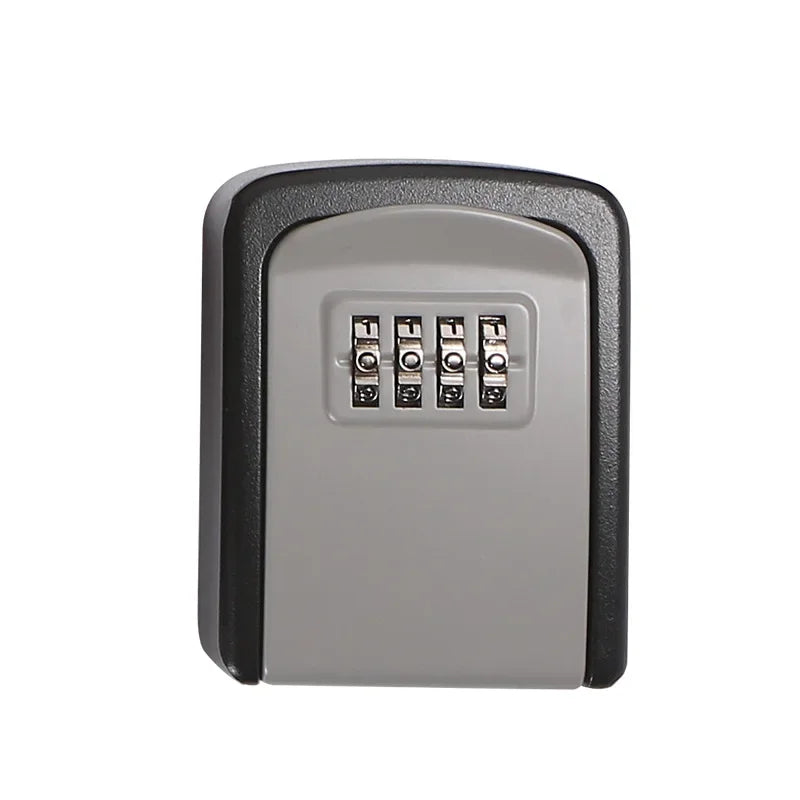 Household Code Key Box Outdoor Waterproof Decorative Keybox Wall-mounted Metal 4 Digit Combination Password Keysafe Storagebox Peaceful Pleasures Health and Wellness Gray