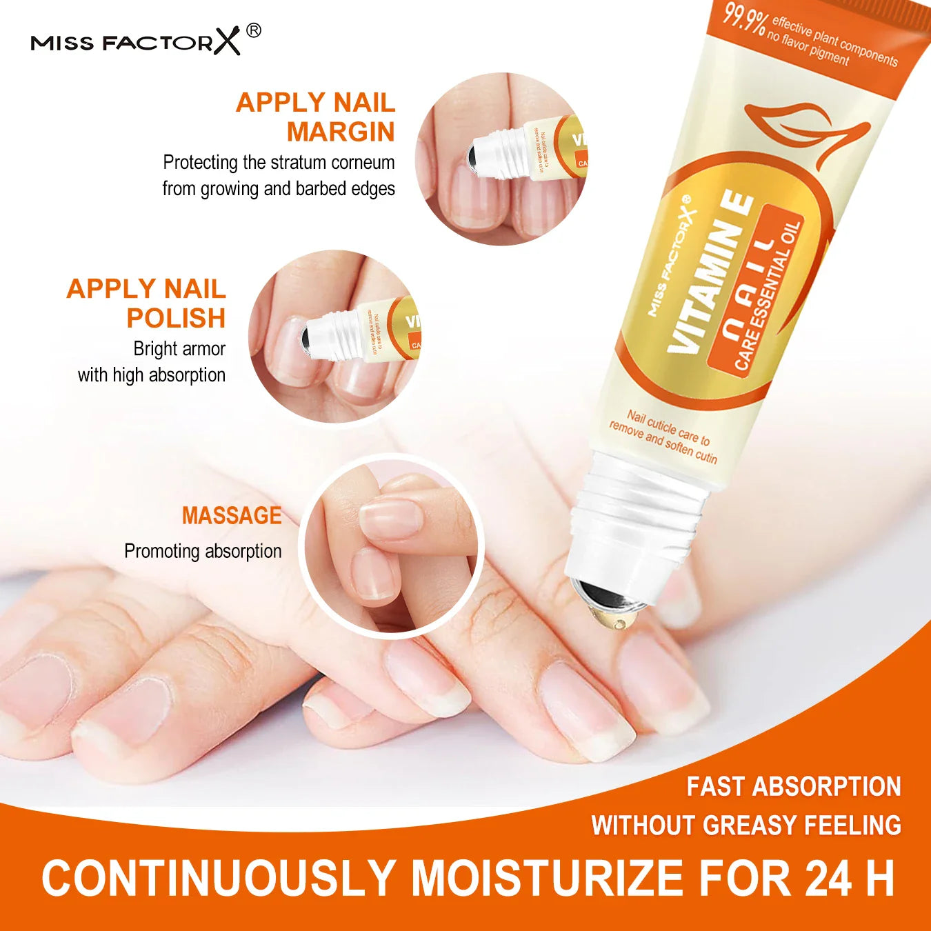 Vitamin E Nail & Cuticle Oil 12ml – Rolling Bead Applicator