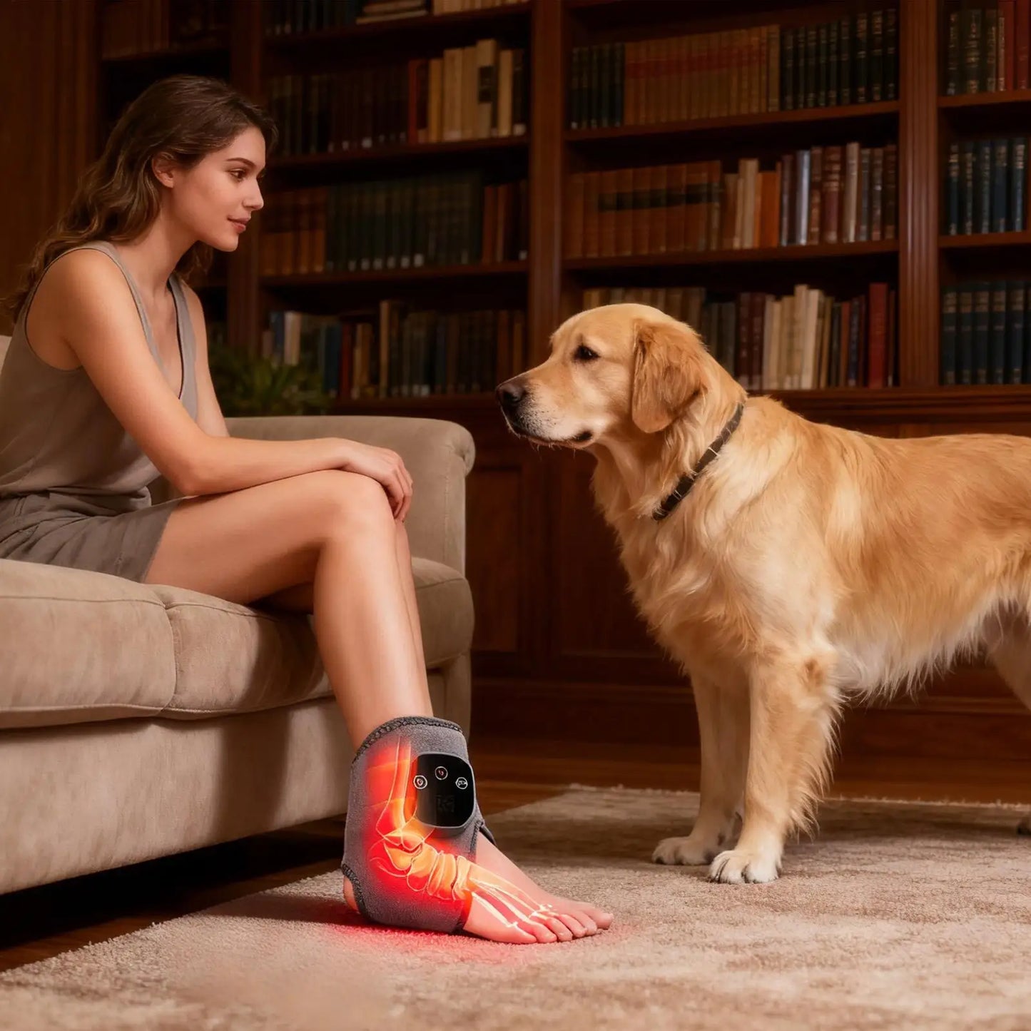 Cordless Foot & Ankle Heating Wrap Massager – 4 Heat Levels