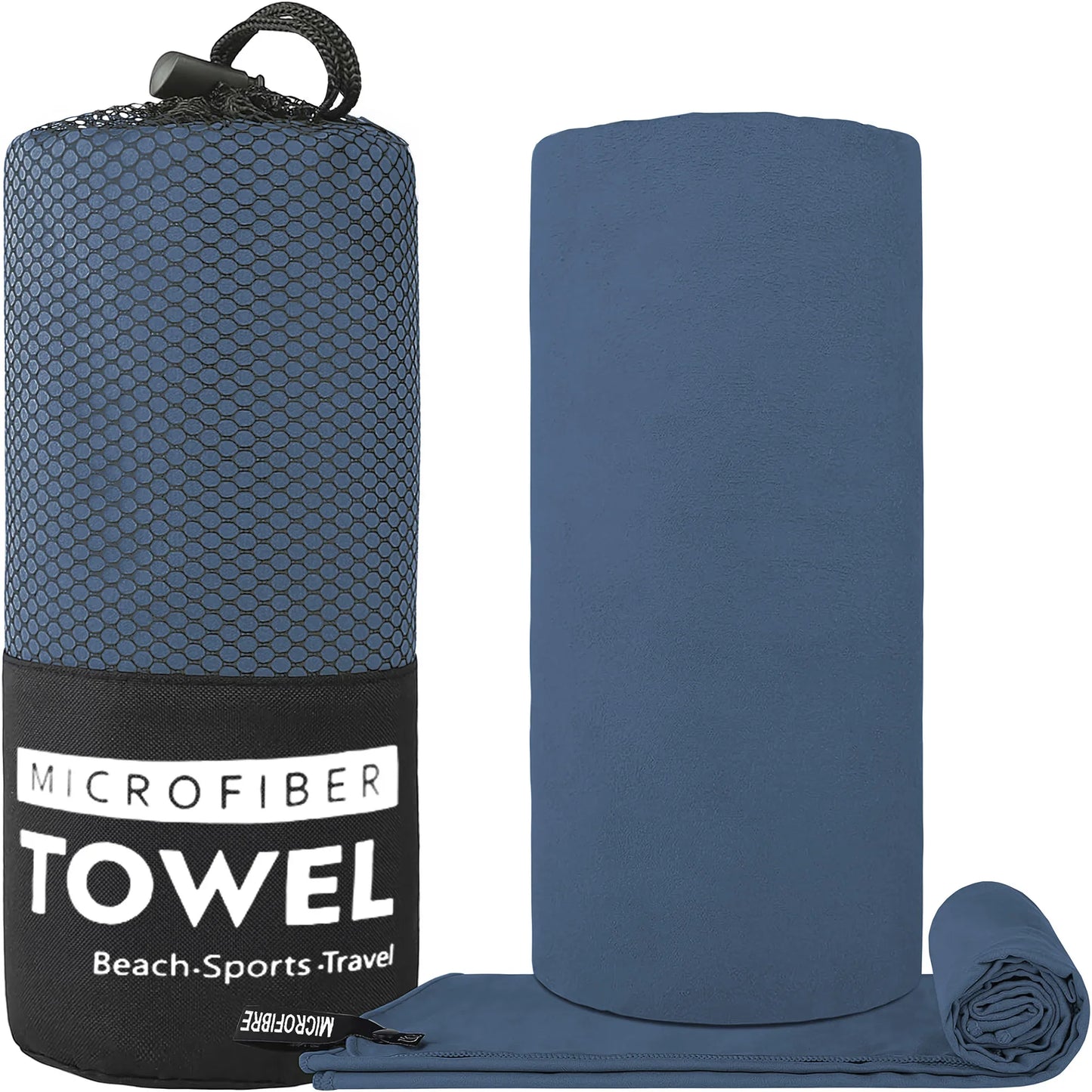 Quick Drying Towel, Lightweight Microfiber Sports Towel for Swimming, Beach, Camping, Gym, Yoga, Fast Dry Bath Towel Home Peaceful Pleasures Health and Wellness Navy Blue 76 152 CM