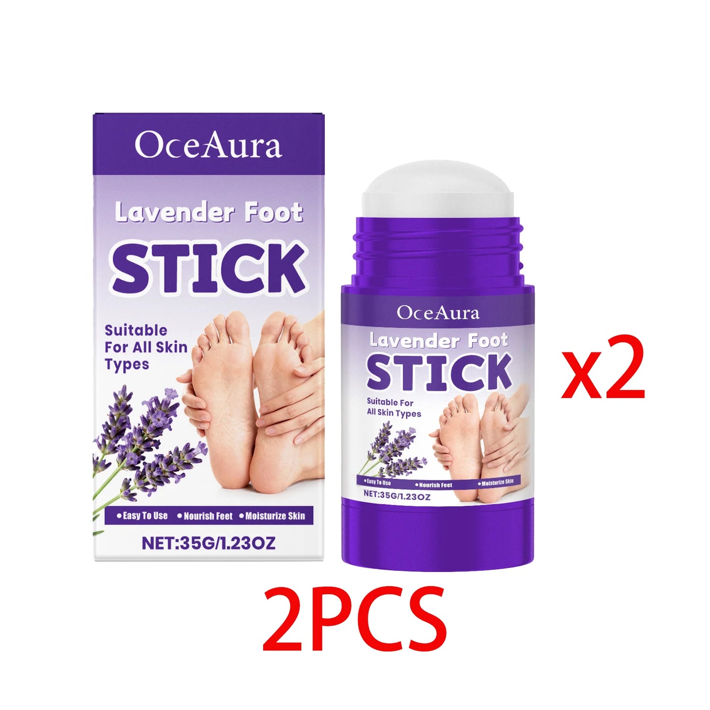 OceAura Lavender Foot Cream Stick | Heel Softening Balm 35g
