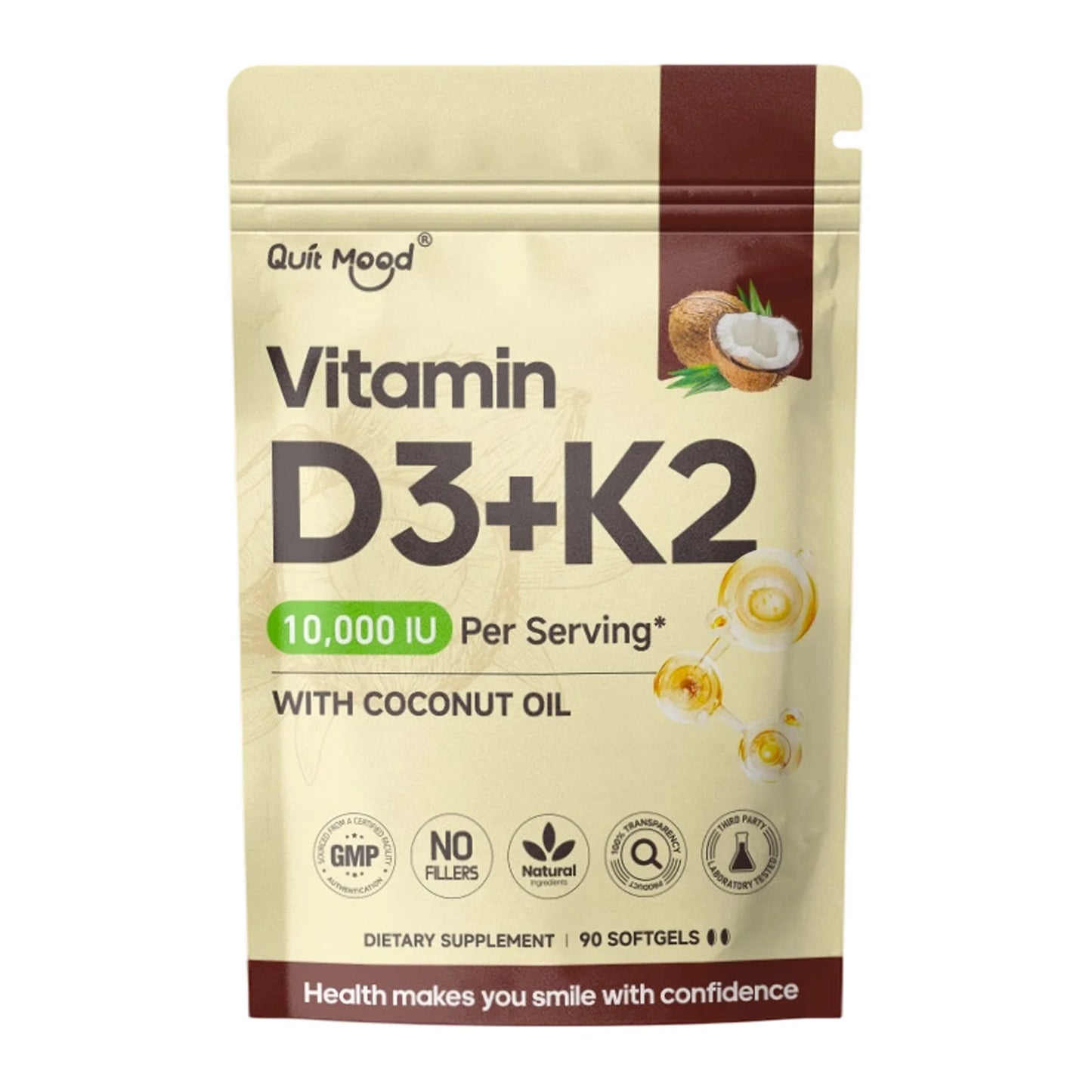 Vitamin D3 + K2 Softgels – Calcium Absorption, Bone & Heart Health | Daily Supplement Peaceful Pleasures Health and Wellness 1 Bag United States