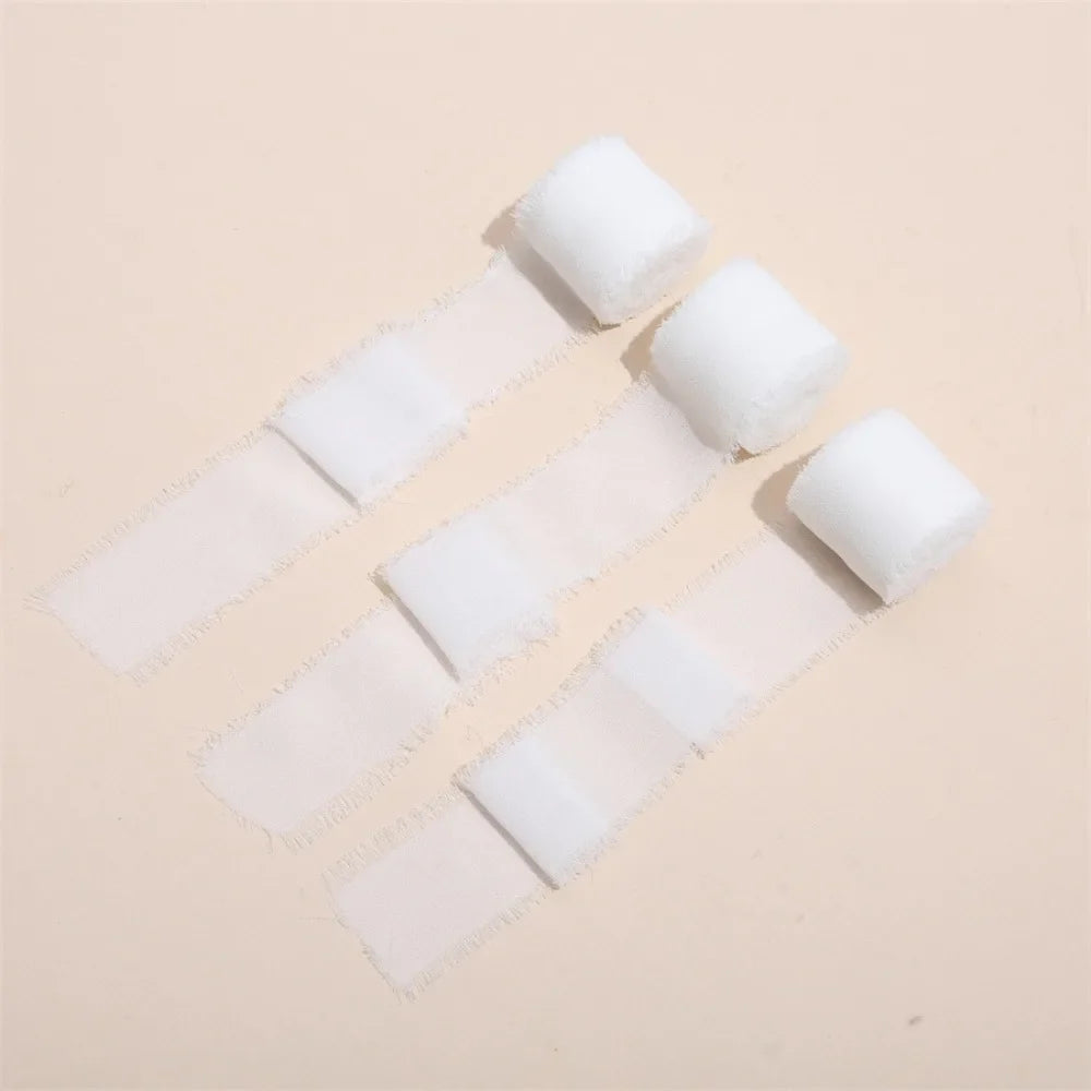 3-Roll Fringe Chiffon Ribbon 5m | DIY Wedding & Craft Décor