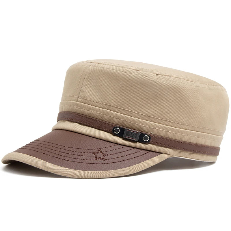 Flat Hat Women Fashion PU Leather Brim Men Baseball Cap Soft Cotton Cloth Casual Visor Trucker Hat Autumn Summer Adjustable Peaceful Pleasures Health and Wellness 1pc One Size