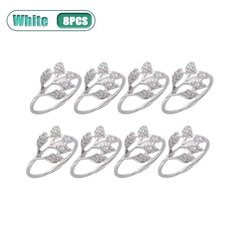 Metal Napkin Rings Green Leaf | Wedding & Party Table Decor