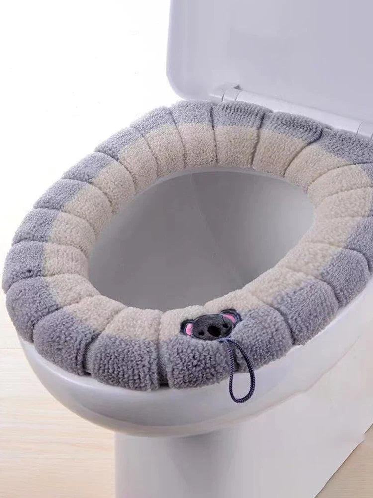 Soft Knitted Toilet Seat Cushion Cover – Warm, Washable & Universal