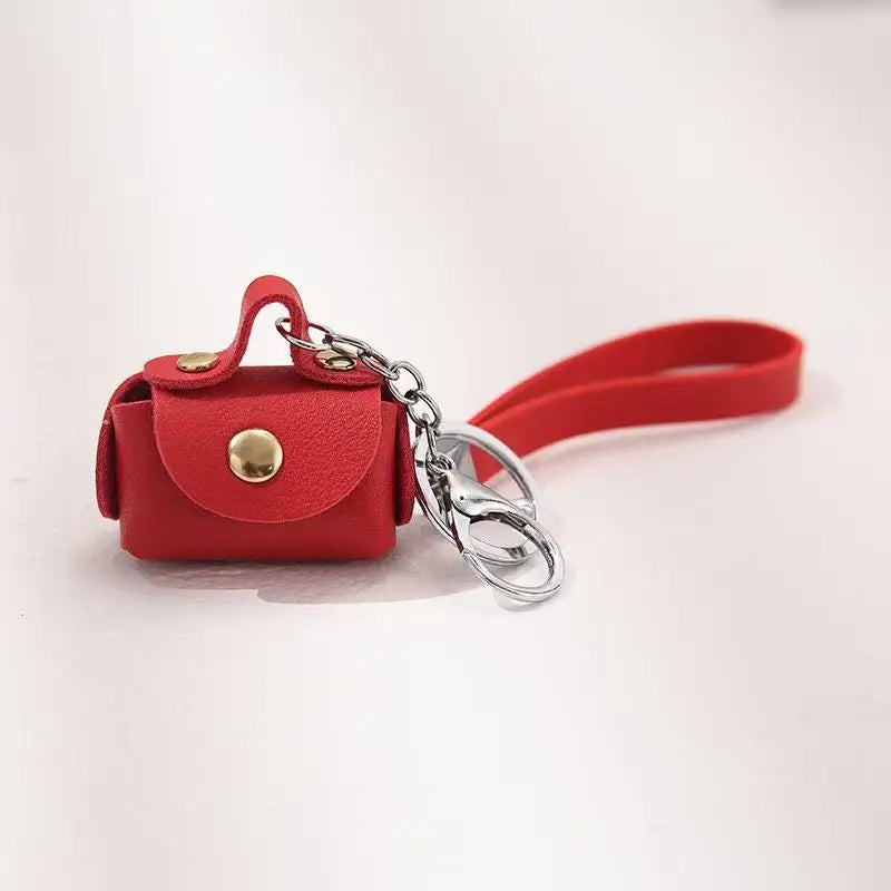 Kawaii Mini Bag Keychain | PU Leather Coin Purse Keyring Pendant