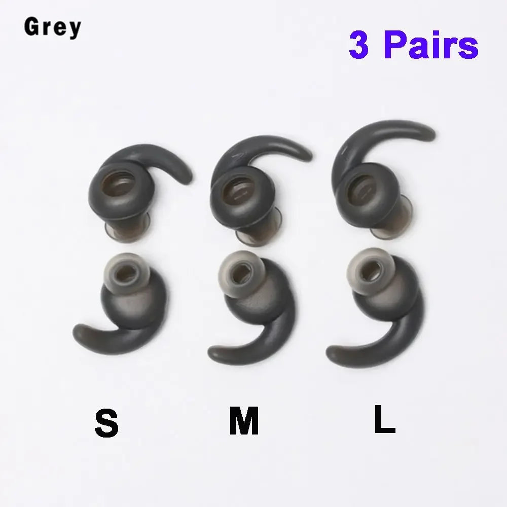 3 Pairs For JBL Headset Accessories Silicone Cover Earbuds Bluetooth Eartips Ear Hooks Earhook Earphone Hook Peaceful Pleasures Health and Wellness grey