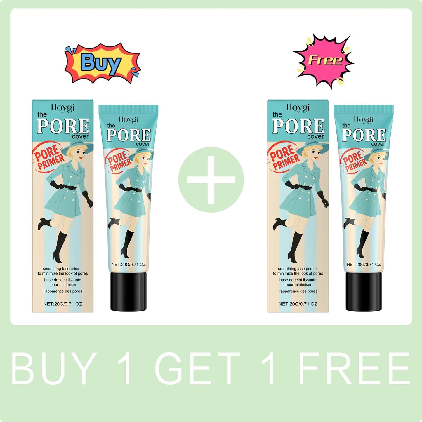 Pre-Makeup Pore Primer Even Skin Tone Oil Control Smoothing Skin Texture Invisible Pores Moisturizing Waterproof Makeup Cosmetic Peaceful Pleasures Health and Wellness Buy 1 Get 1 Free