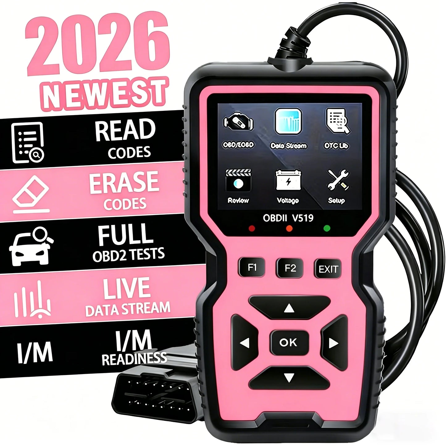 V519 OBD2 Car Diagnostic Scanner & Battery Tester Tool
