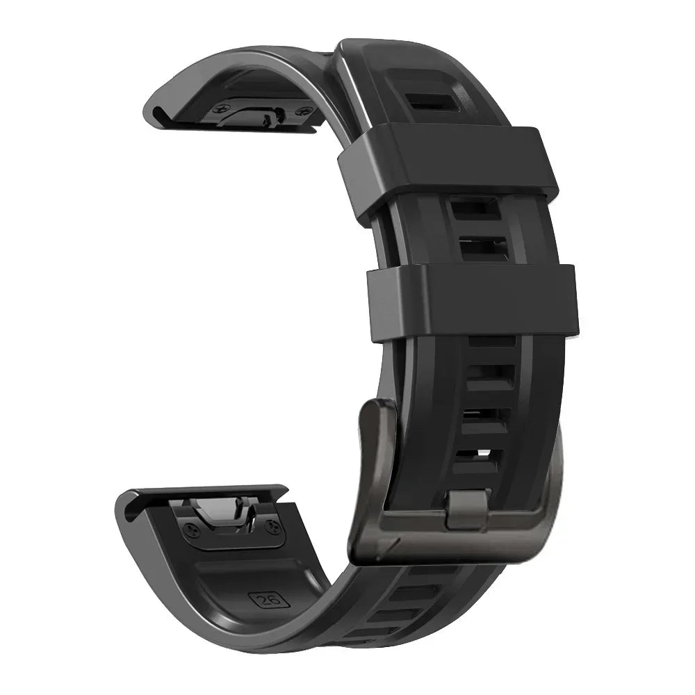 QuickFit 22mm 26mm Silicone Band for Garmin Fenix 8 Tactix Enduro