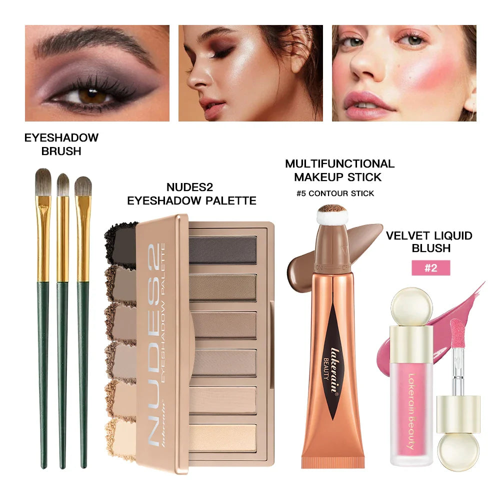 6-Piece Face Makeup Set – Blush, Contour & Eyeshadow Kit