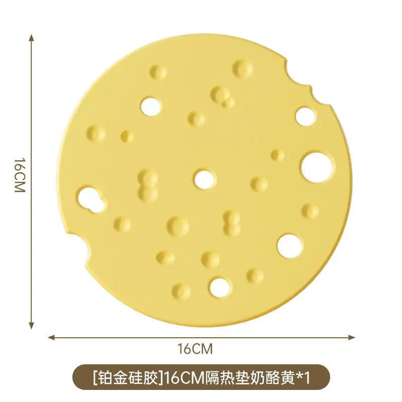 Silicone heat-resistant placemat - premium anti-scald table mat, plate mat, and coaster - high temperature resistant Peaceful Pleasures Health and Wellness Yellow 1pcs