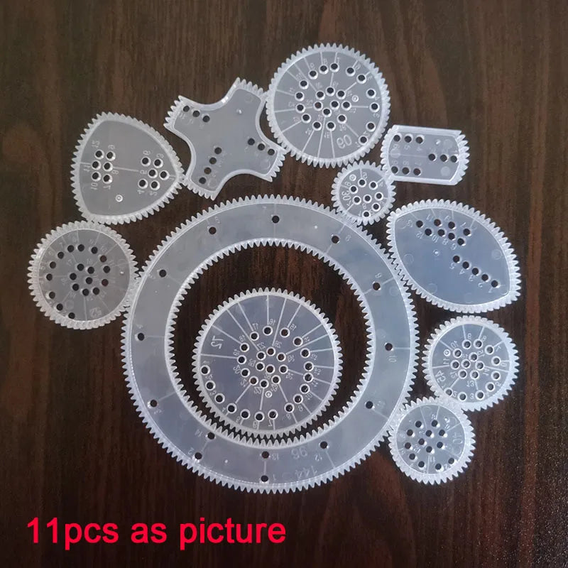 Classic Gear Wheel Spiral Circle Template Drawing Toys Children