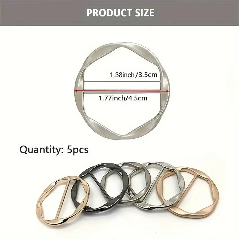 Zinc Alloy Scarf Ring Clip for Women | T-Shirt Belt Buckle
