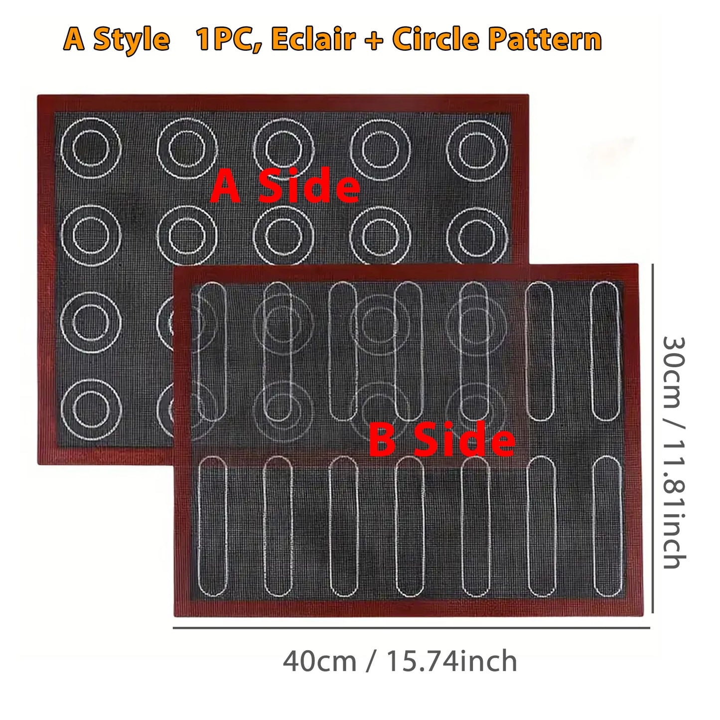 Perforated Double-Sided Silicone Baking Mat | Puff & Round Patterns – Non-Stick Reusable Oven Liner