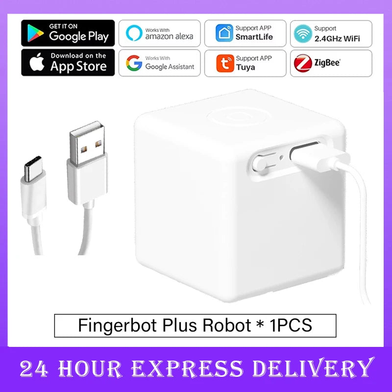 Tuya Zigbee 3.0 Bluetooth Smart Fingerbot Switch Remoter Garage Curtain Button Robot Pusher for Alexa Google Home Voice Assitant Peaceful Pleasures Health and Wellness Plus Zigbee USB-W China Mainland
