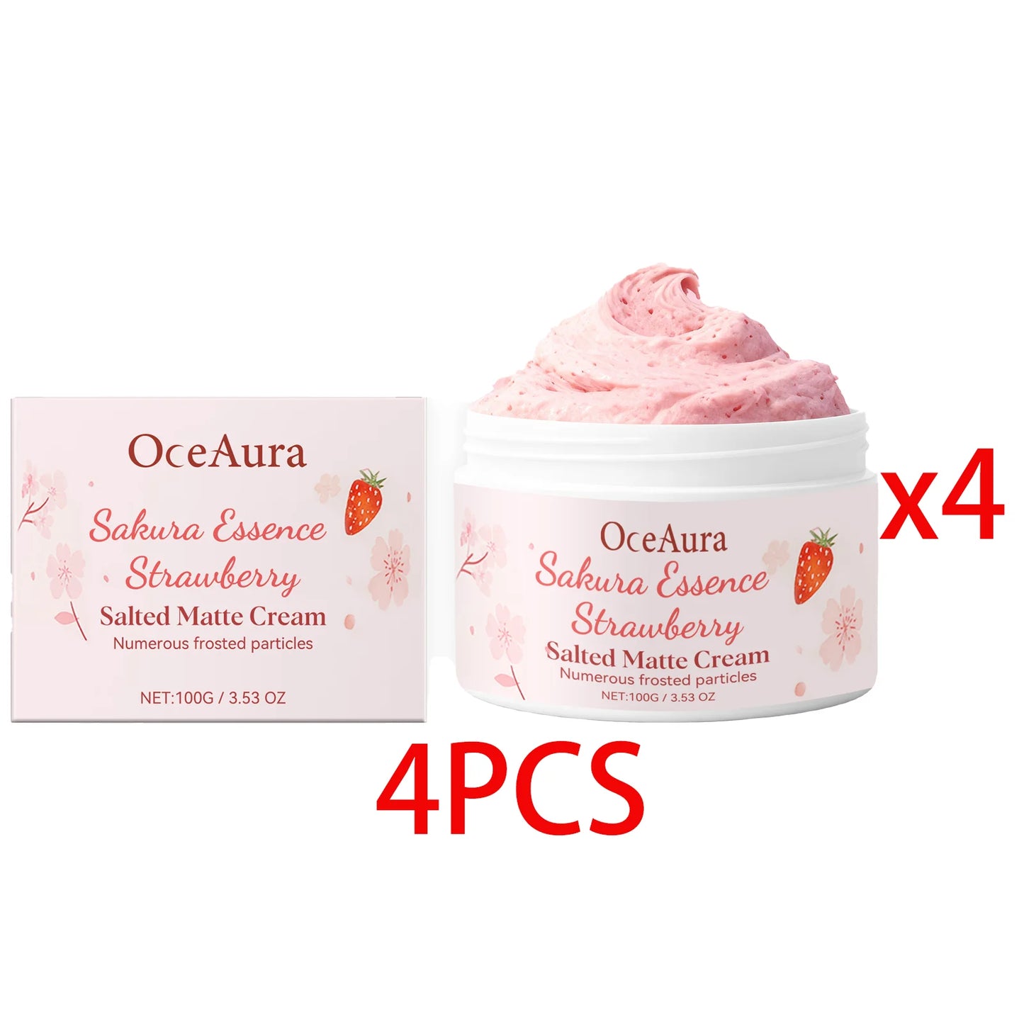 OceAura Sakura Strawberry Body Scrub – Exfoliating & Glowing