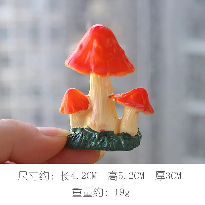 Mini Resin Mushroom Shaped Statue Waterproof Miniature Gifts for Patio Bonsai Dollhouse Fairy Garden Desk Decoration Home Decor Peaceful Pleasures Health and Wellness A