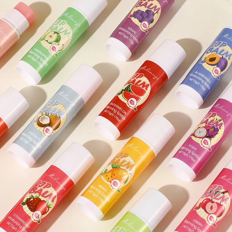 12-Piece Fruit Lip Balm Set – Moisturizing & Alcohol-Free