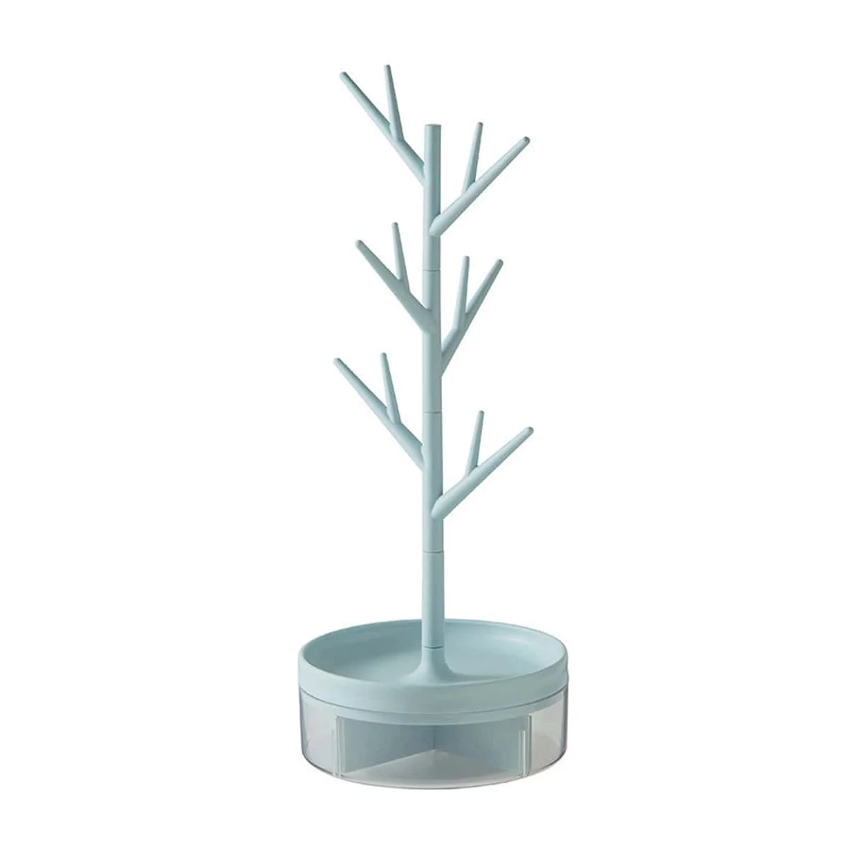 1Pcs Rotate Jewelry Display Stand Tray Storage Racks Earrings Necklaces Rings Jewelry Boxes Accessories Desktop Organizer Holder Peaceful Pleasures Health and Wellness Blue