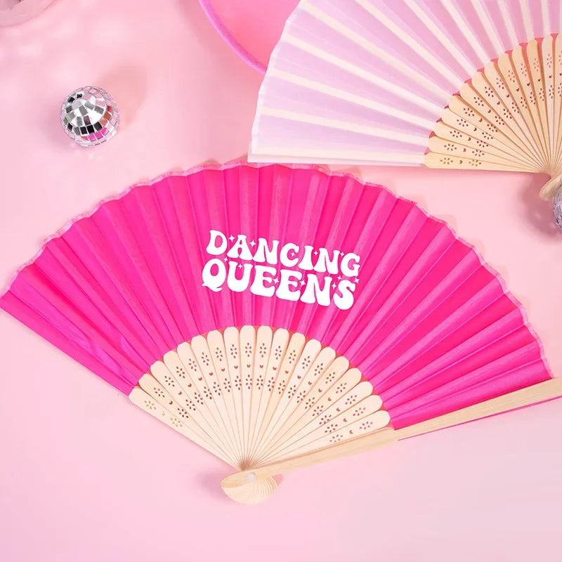 Disco Bride Dancing Queen Hand Fan | Bachelorette Party Gift Bachelorette Party Fan Peaceful Pleasures Health and Wellness Dancing Queen