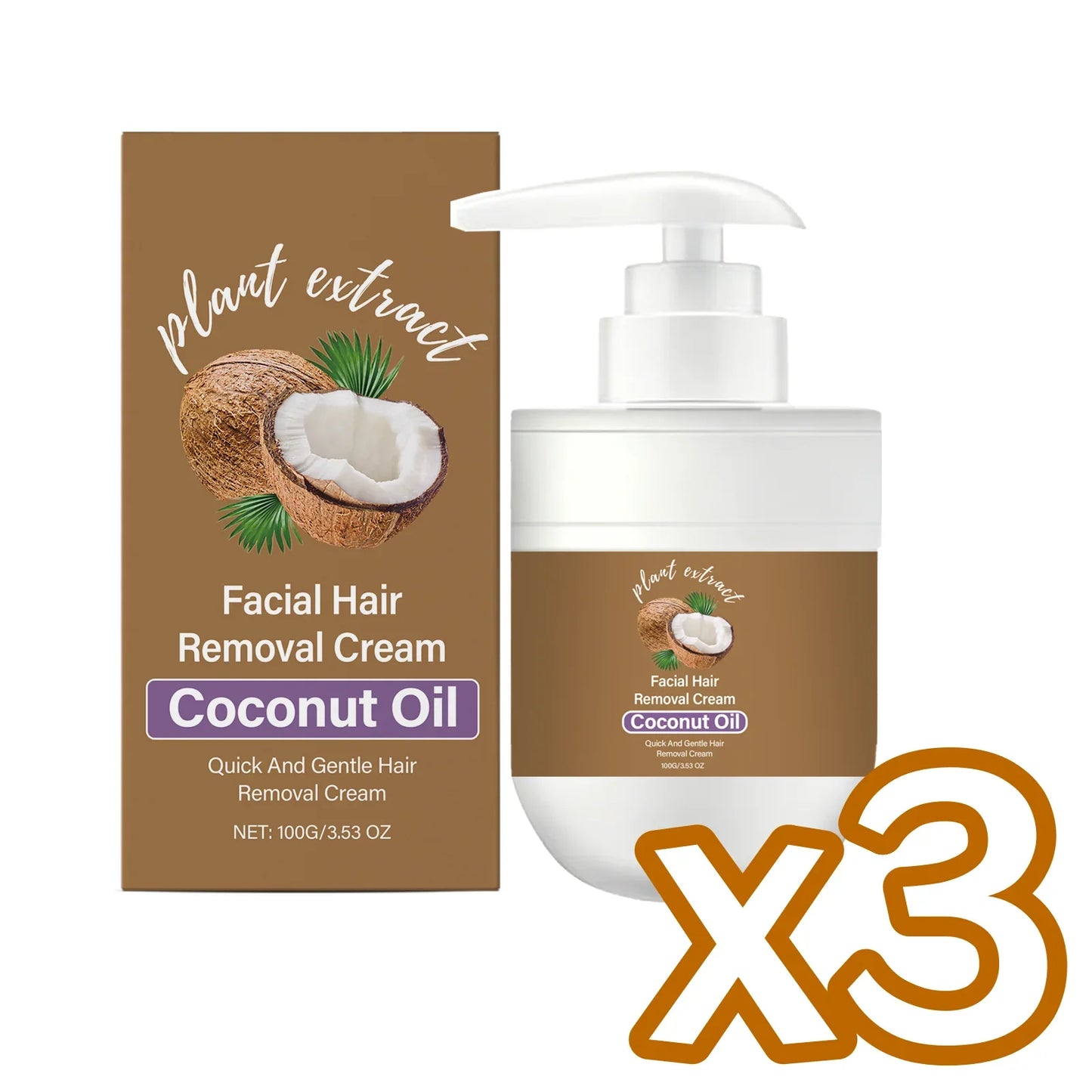 Coconut Hair Removal Cream – Painless & Gentle Depilatory 100g