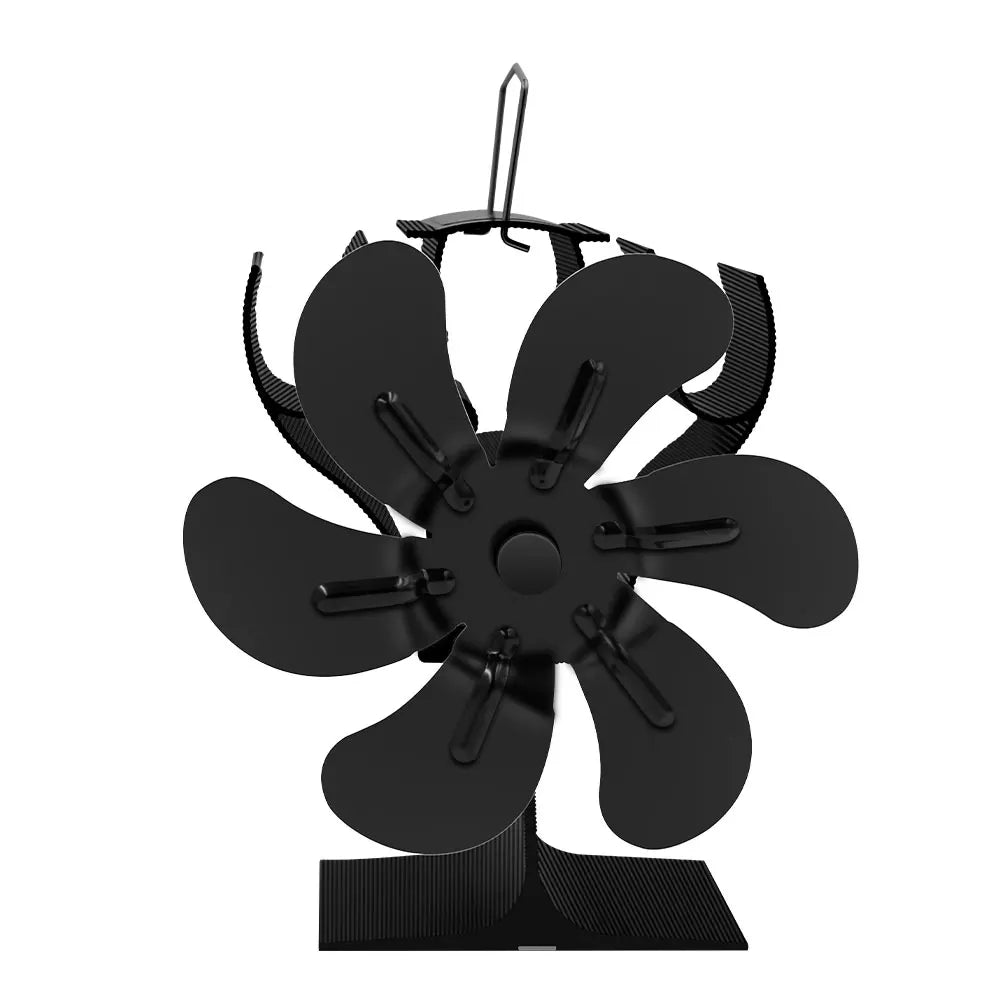 6 Blades Stove Fan Heat Powered Fireplace Fan Log Wood Burner Eco-fan Quiet Fireplace Fan Home Winter Warm Heat Distribution Peaceful Pleasures Health and Wellness Stove Fan