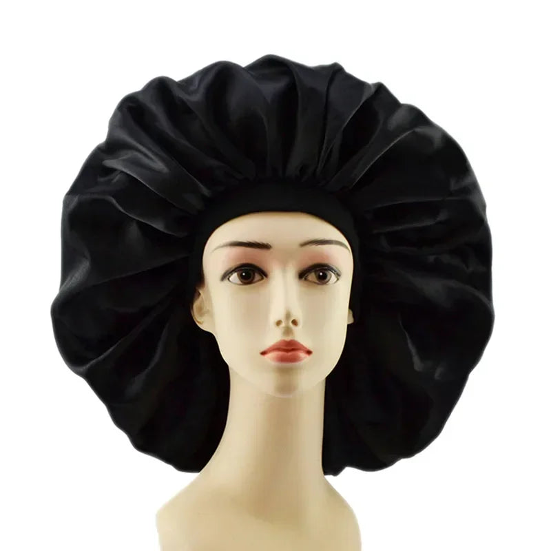 Satin Sleep Bonnet – Silky Oversized Hair Wrap Cap for Women