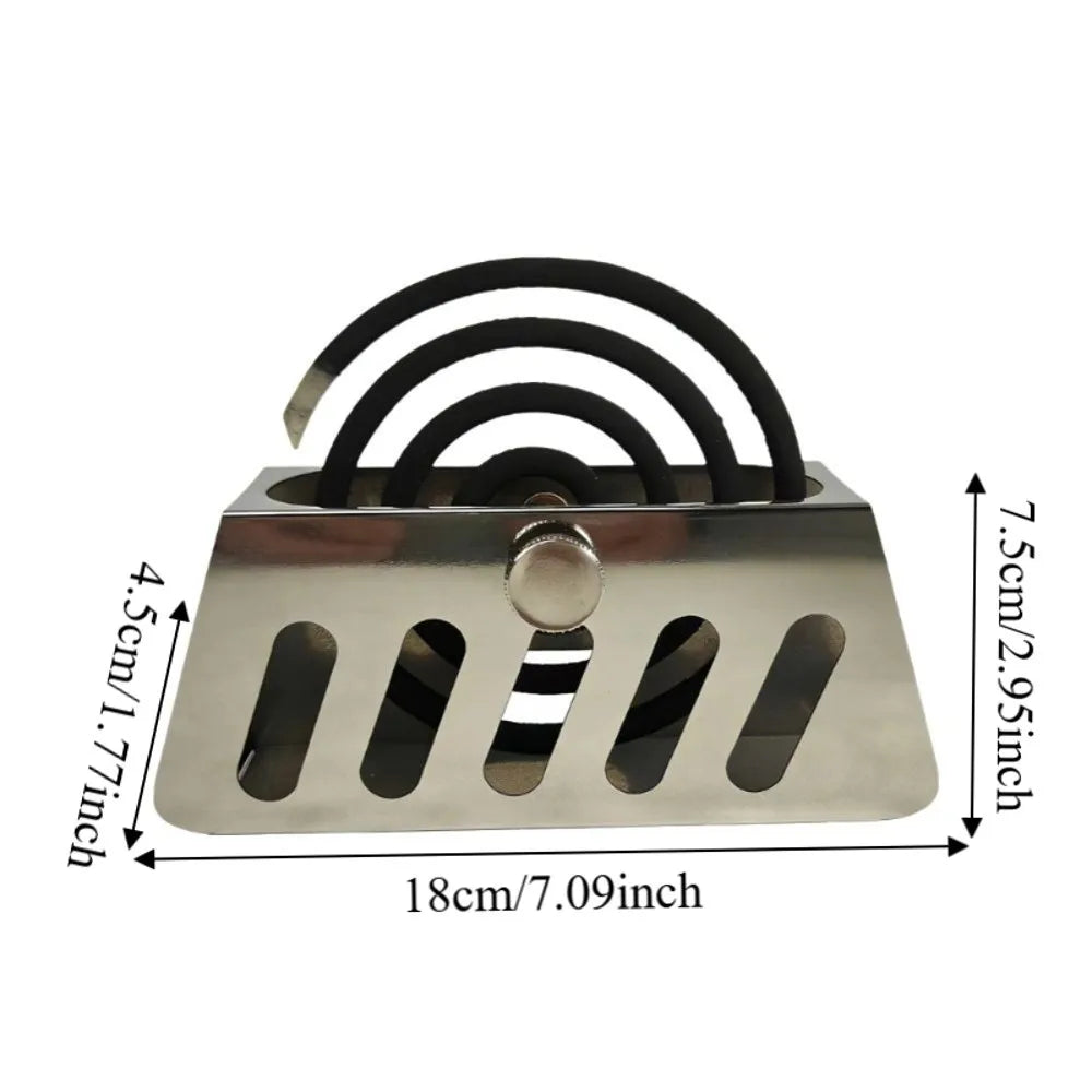 Stainless Steel Mosquito Coil Holder – Portable Incense Tray
